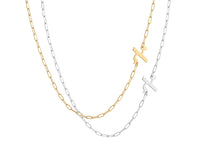 Hebrew Side Initial Paperclip Necklace