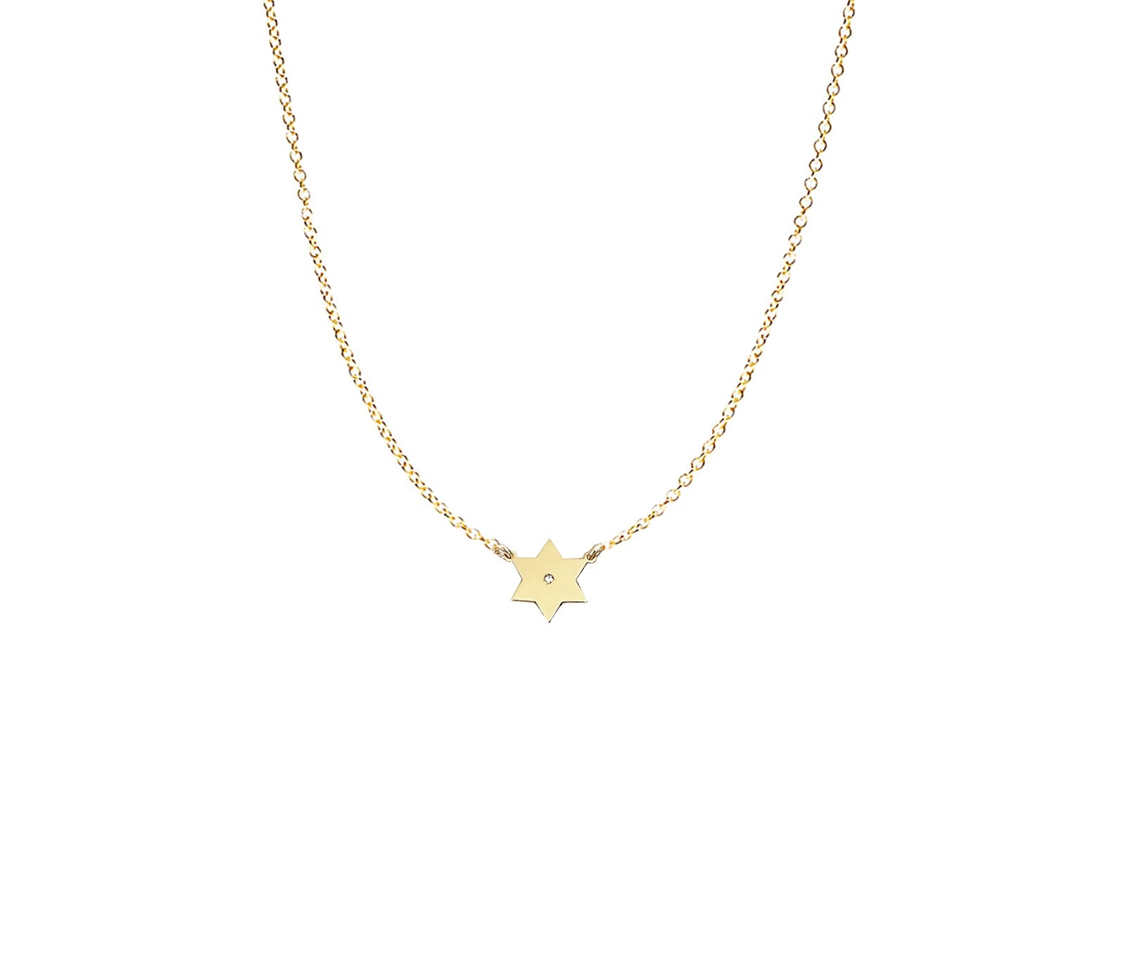 Golda Diamond Star of David Necklace (Am Israel Chai)