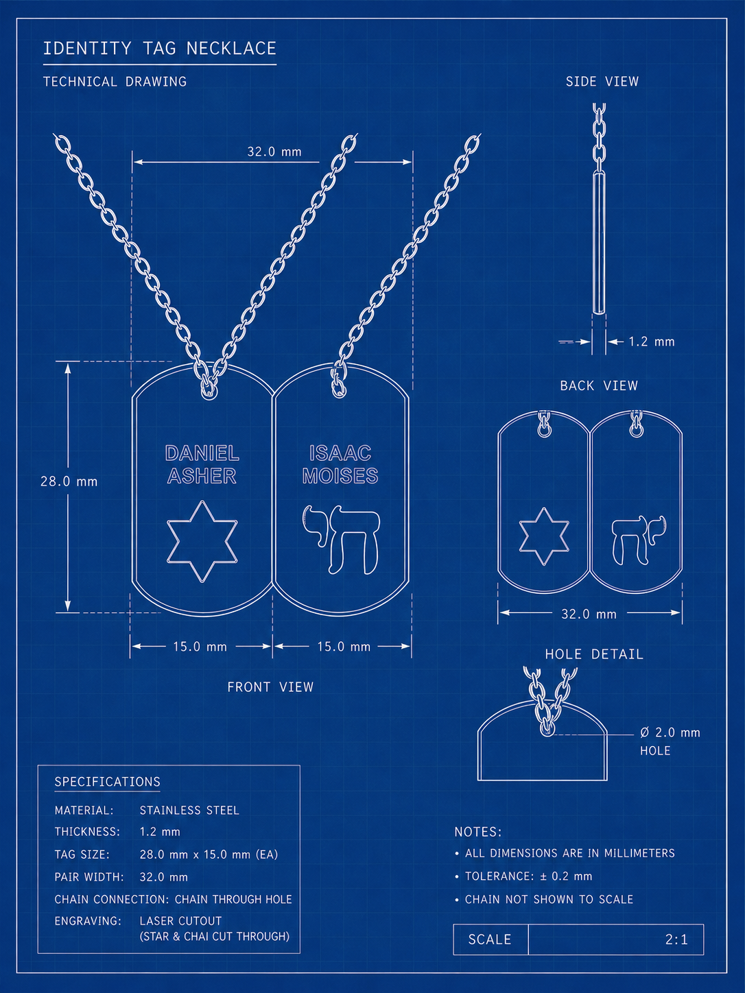 Personalized ID Tag Necklace