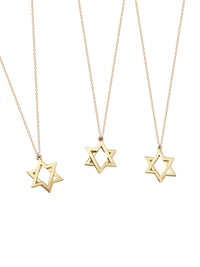 Or Movable Star of David Necklace I