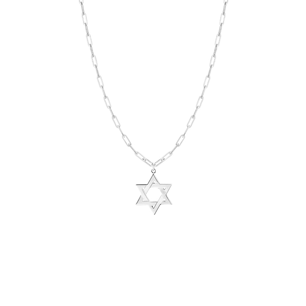 Jordan Star of David Paperclip Necklace