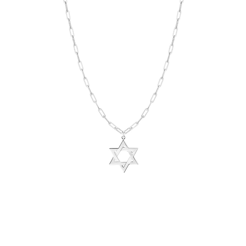 Jordan Star of David Paperclip Necklace