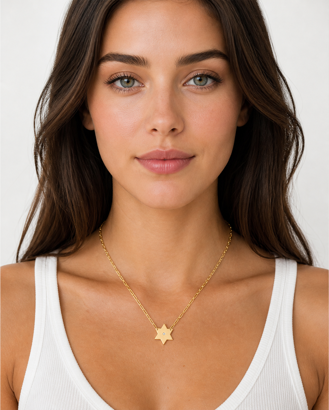 Lizzy Star of David Paperclip Necklace