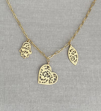 Mia Three Diamond Charm Necklace