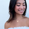 Mijal Diamond Heart Initial Necklace (Am Israel Chai)