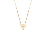 Mijal Diamond Heart Hebrew Initial Necklace