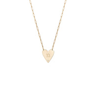 Mijal Diamond Heart Initial Necklace (Am Israel Chai)