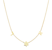 Taly Initials and Star of David Diamond Necklace