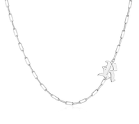 Noah Gothic Side Initial Paperclip Necklace