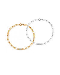 Elle Sterling Silver or Gold Plated Paperclip Link Chain
