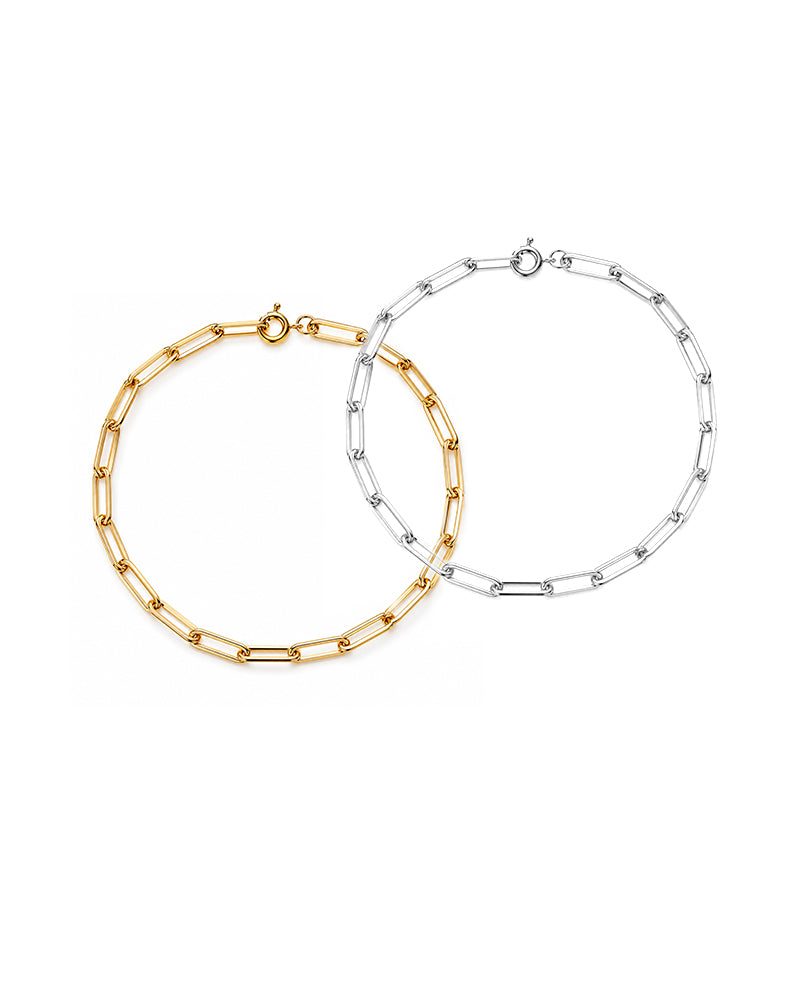 Elle Sterling Silver or Gold Plated Paperclip Link Chain