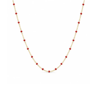 Mia Red Coral Enamel Beaded Chain