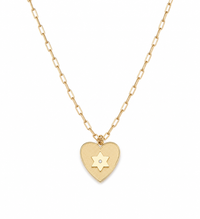 Shelly Heart Star of David Diamond Necklace