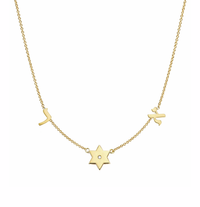 Taly Initials and Star of David Diamond Necklace