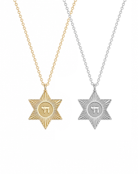 Chai Star of David Medallion Necklace