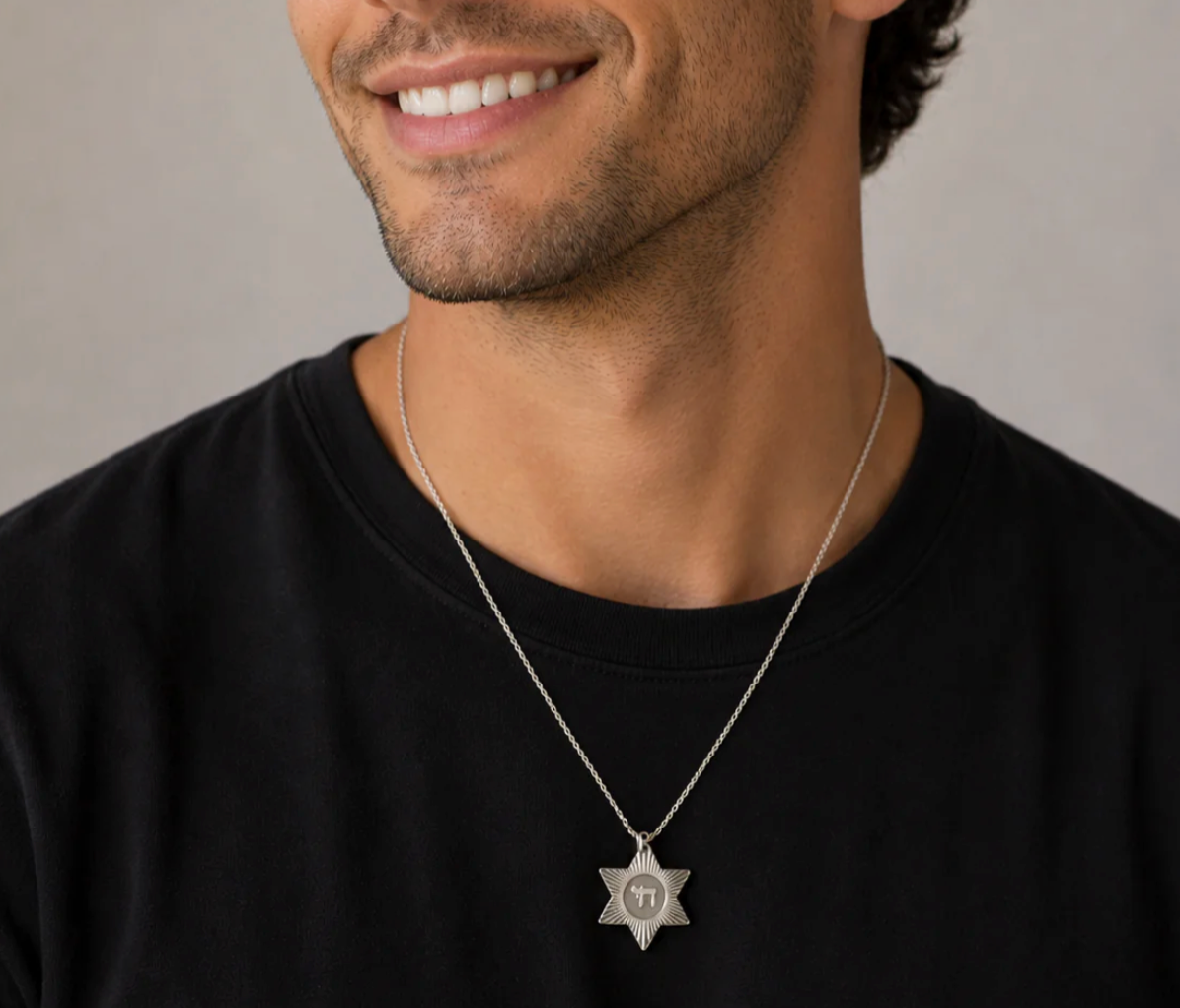 Chai Star of David Medallion Necklace