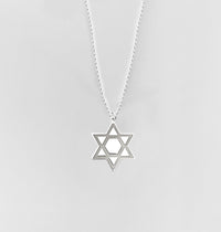 Star of One Magen David Necklace Beaded Chain