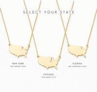 USA Diamond Map Necklace