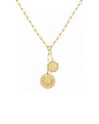 Vesta Initial and Constellations  Medallion Necklace