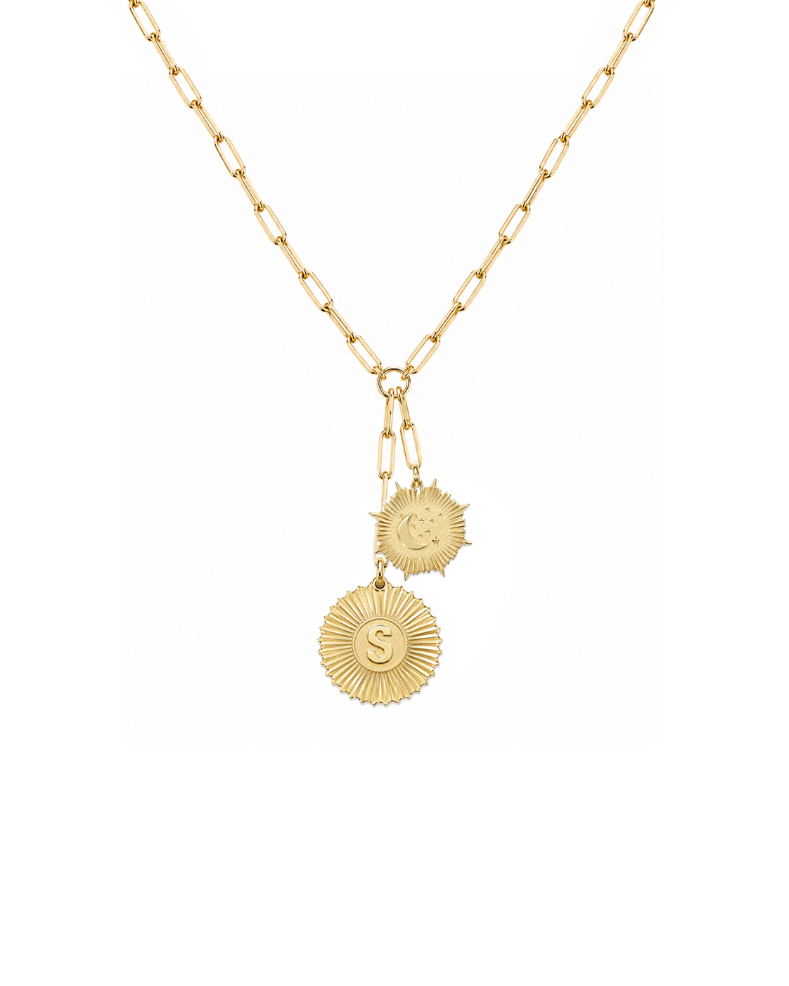 Vesta Initial and Constellations  Medallion Necklace