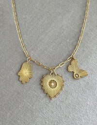 Vesta Three Diamond Charm Necklace