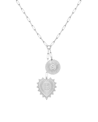 Vesta Initial Heart and Constellations Medallion Necklace