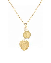 Vesta Initial Heart and Constellations Medallion Necklace