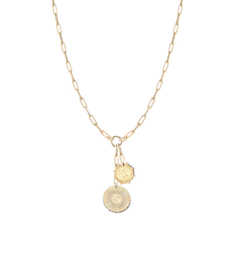 Vesta Initial and Constellations  Medallion Necklace