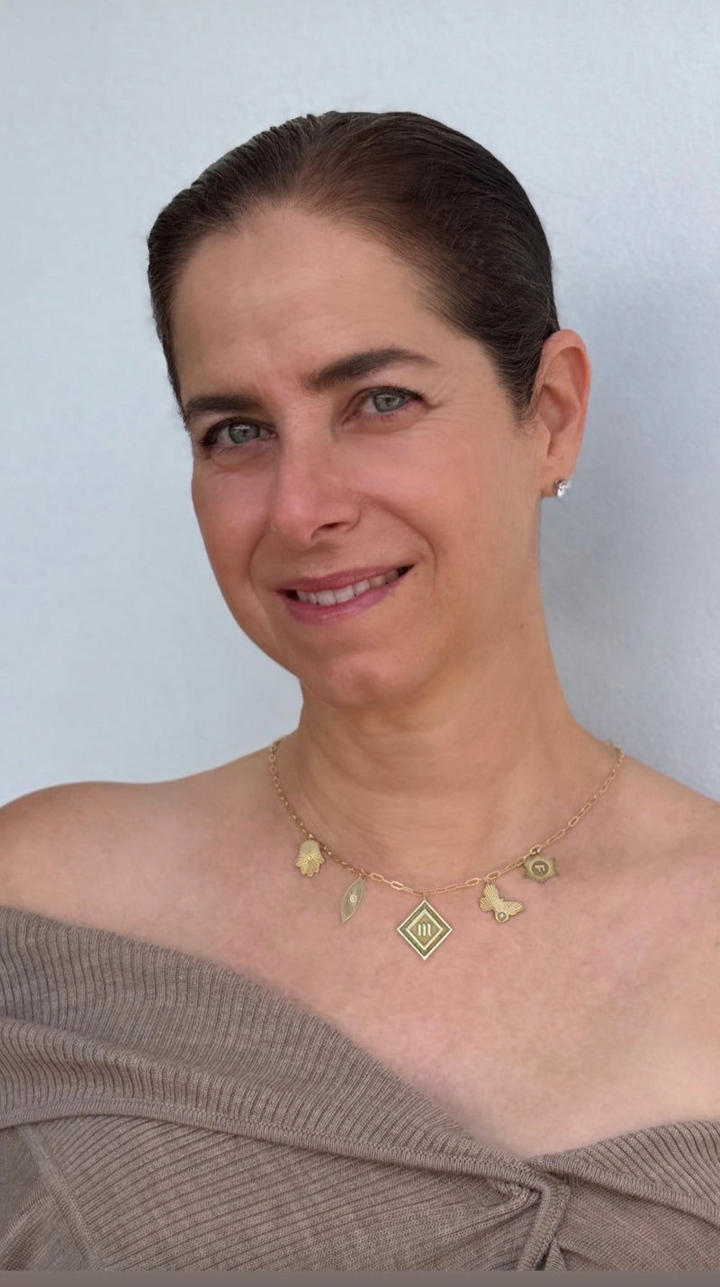 Vesta Five Charm Initial Necklace