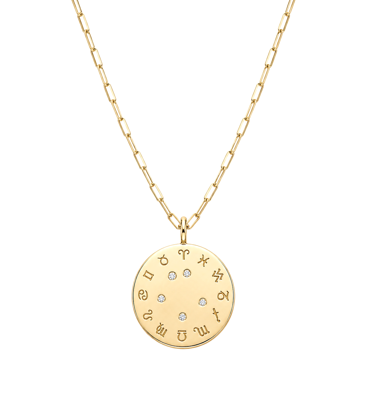 Zodiac Diamond Wheel Necklace