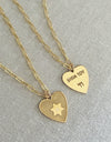 Shelly Heart Star of David Diamond Paperclip Necklace