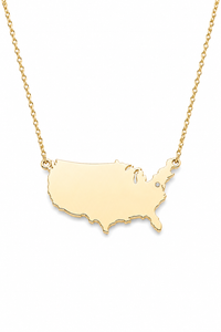 USA Diamond Map Necklace