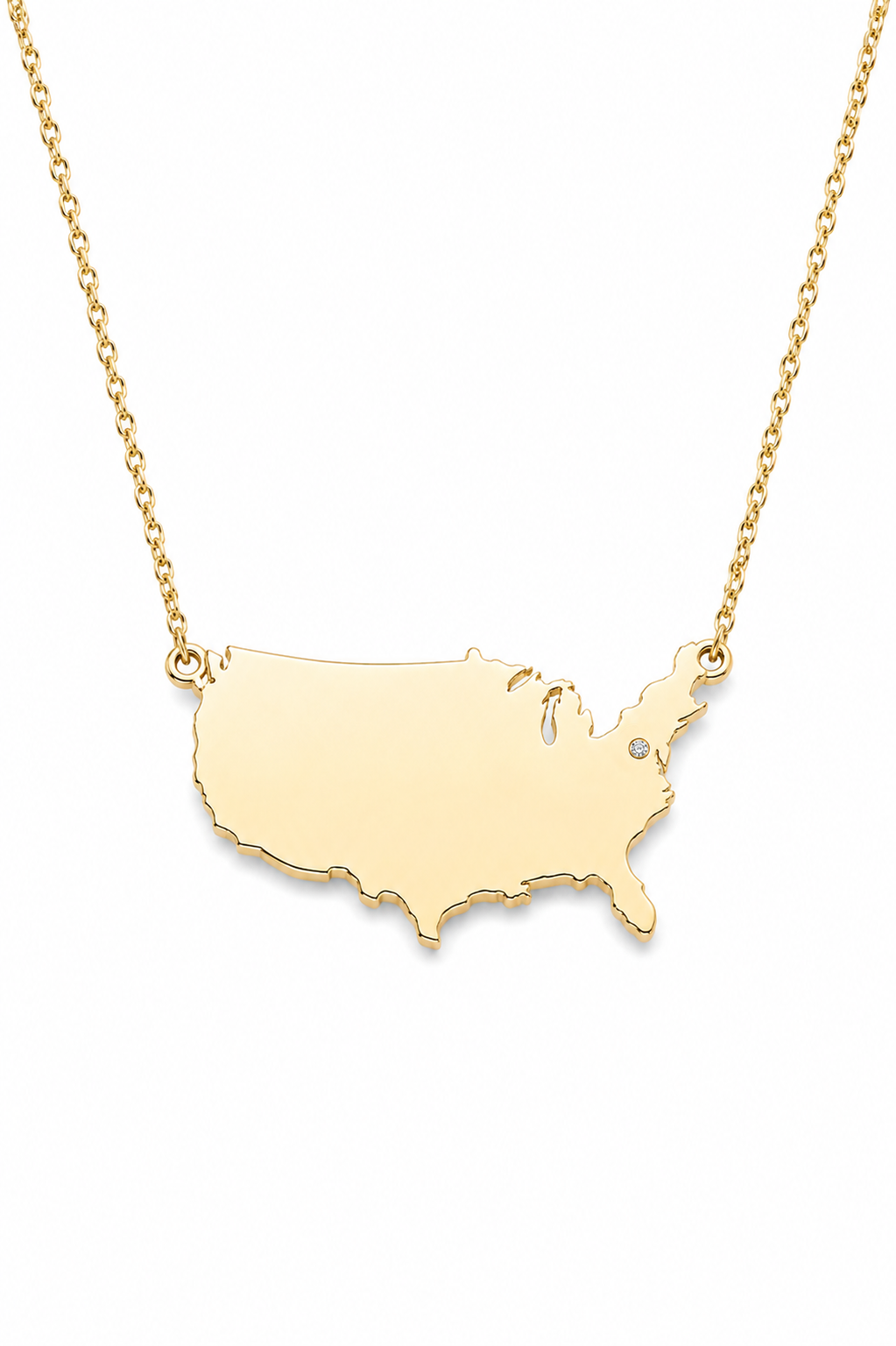 USA Diamond Map Necklace