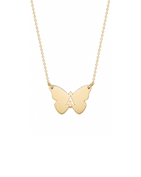 Monarch Butterfly Initial Necklace