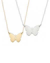 Monarch Butterfly Initial Necklace
