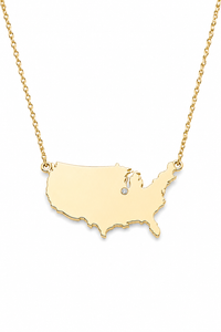 USA Diamond Map Necklace