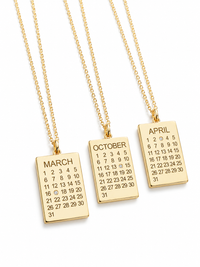 Calendar Diamond Charm Necklace