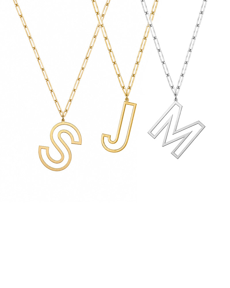 Jess  Initial Paperclip Necklace
