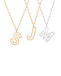 Jess  Initial Paperclip Necklace