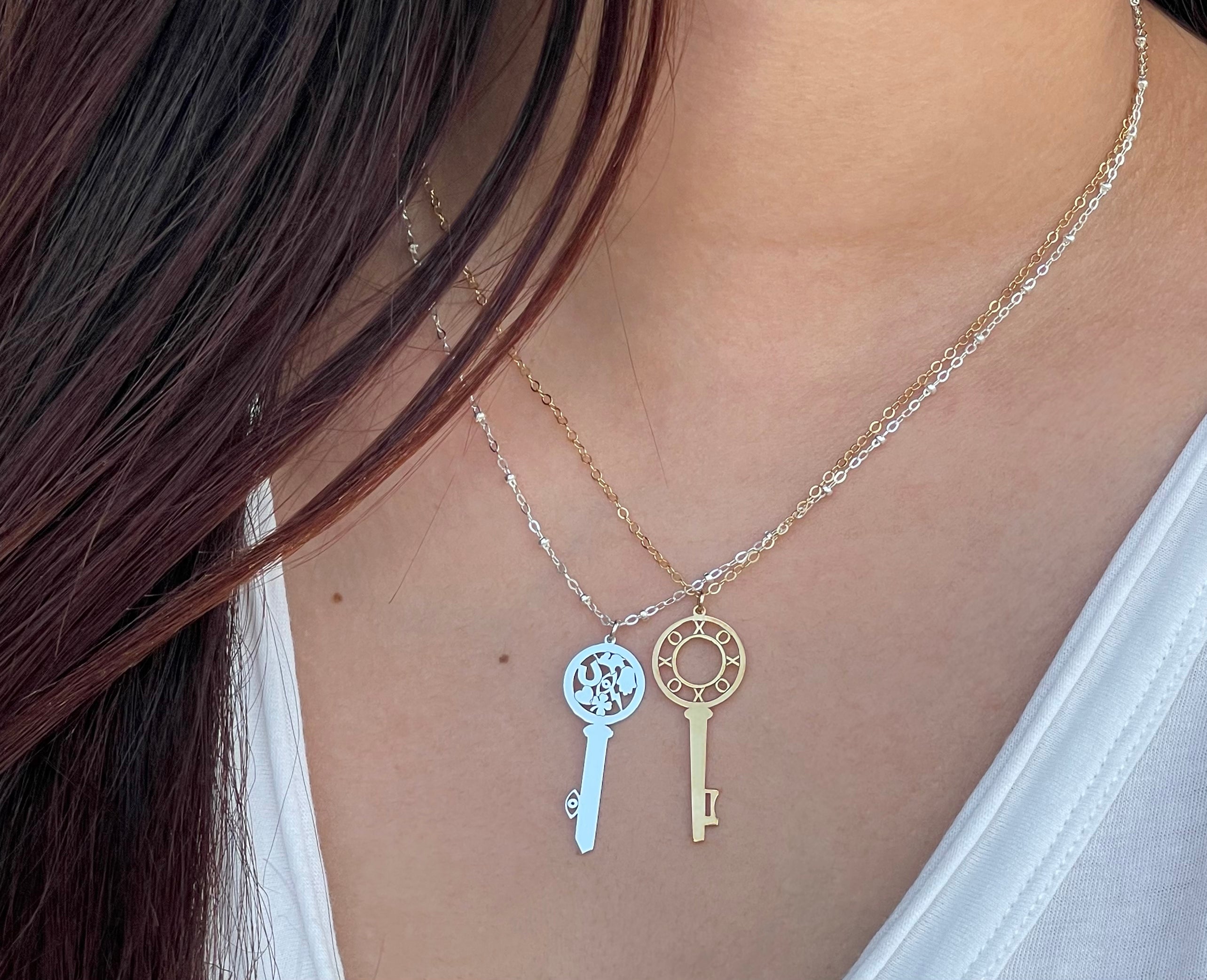 XO Atlas Key Necklace – Miriam Merenfeld Jewelry