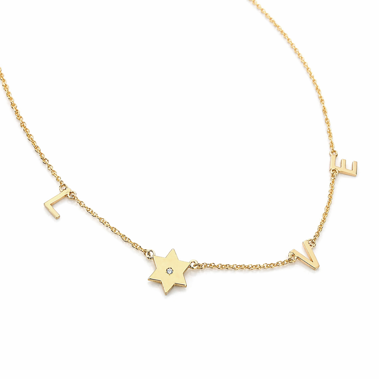 Taly Love and Star of David Diamond Necklace