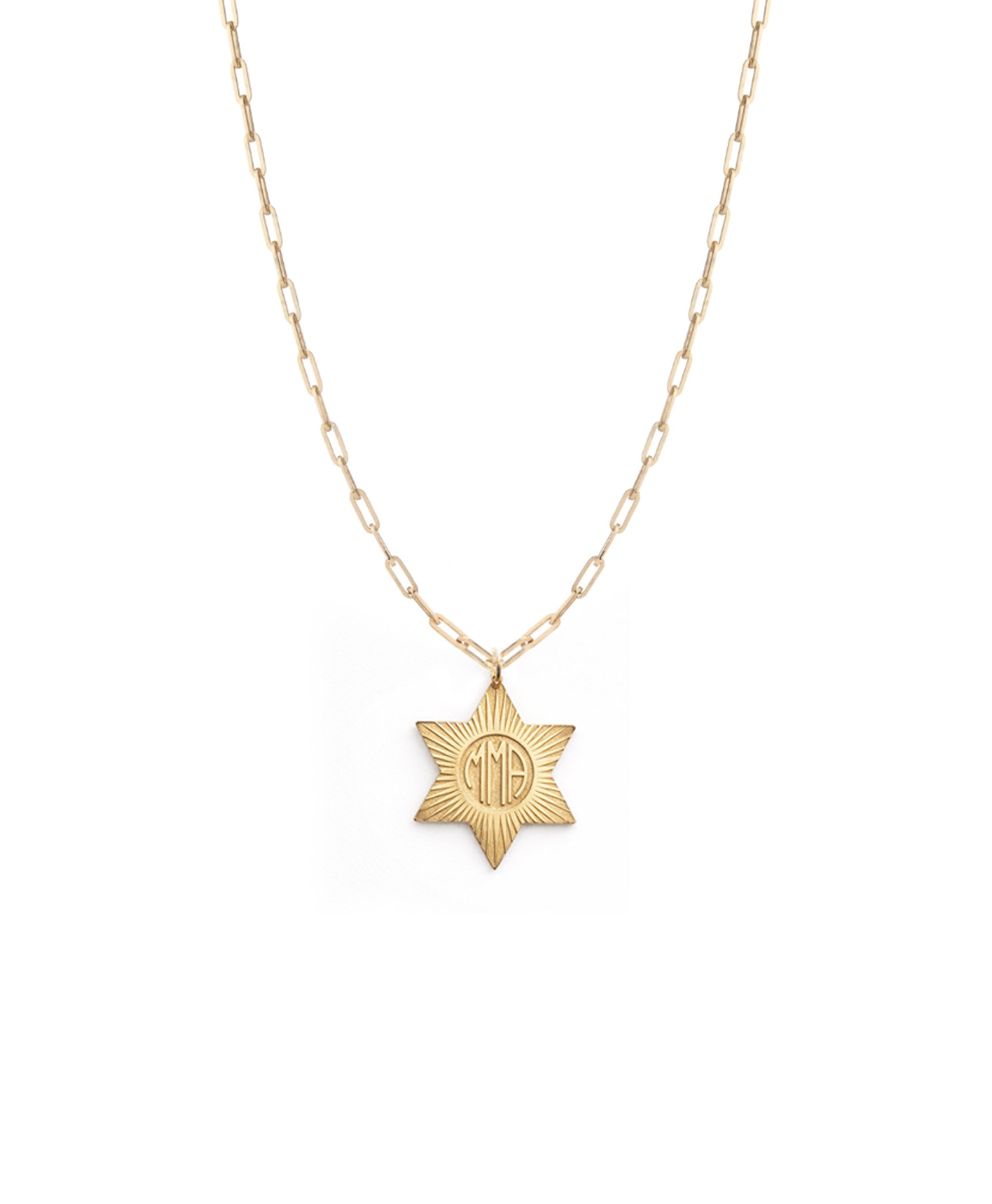 Magen David Monogram Medallion Necklace