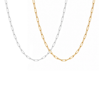 Elle Sterling Silver or Gold Plated Paperclip Link Chain