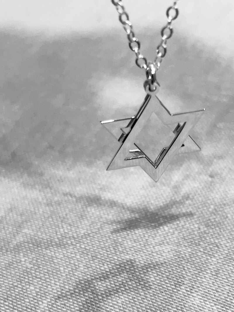 Or Movable Star of David Necklace