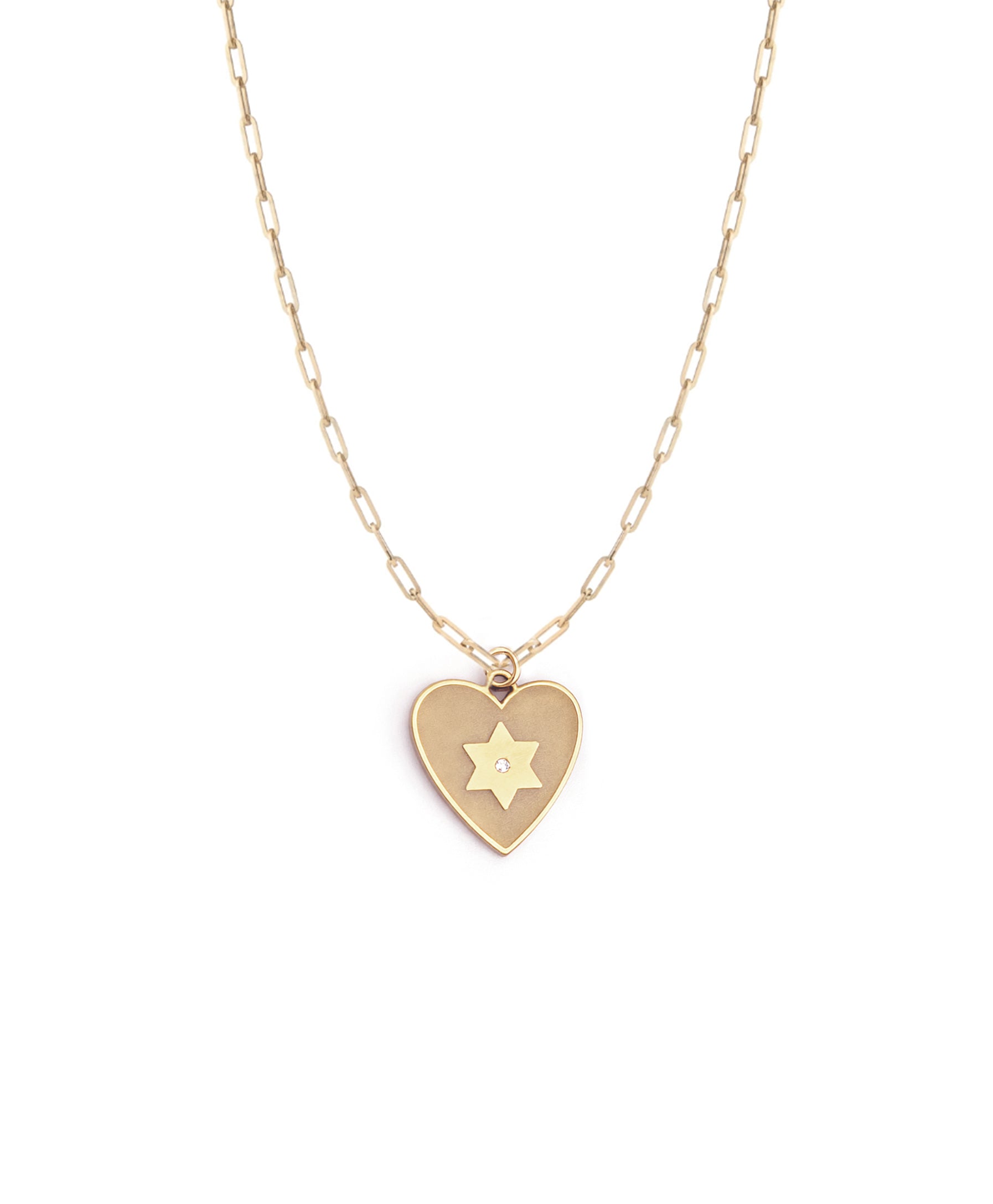 Heart Star of David Diamond Necklace