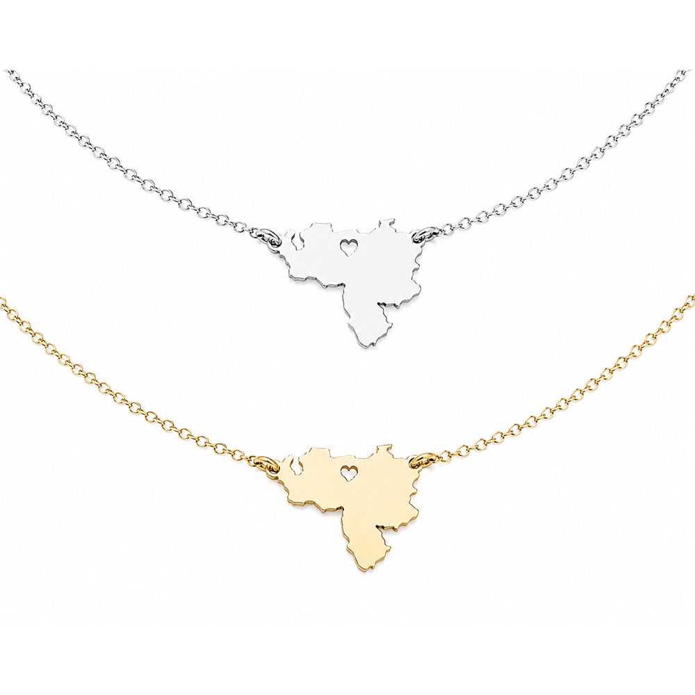Venezuela Heart Map Necklace