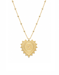 Vesta Initial Heart Medallion Necklace