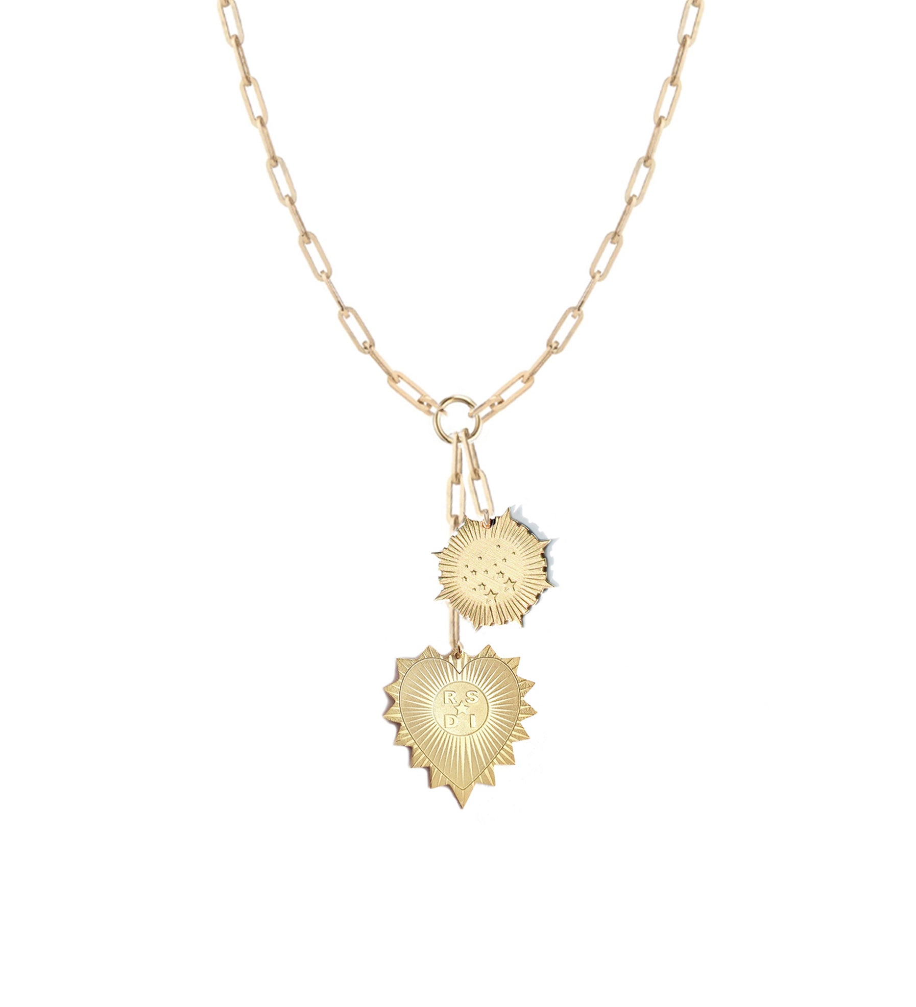 Vesta Initial Heart and Constellations Medallion Necklace