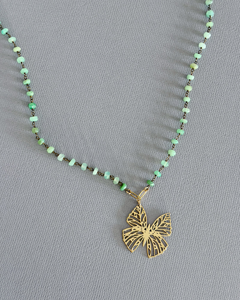 Aventurine Vintage Butterfly Necklace