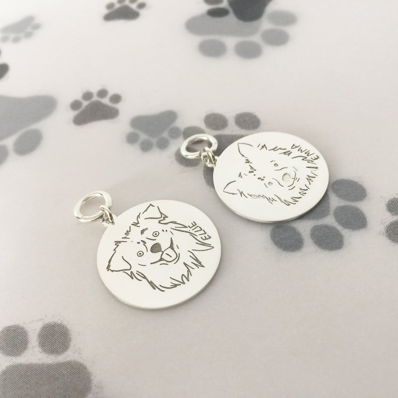 Custom Pet Portrait Necklace and ID Tag